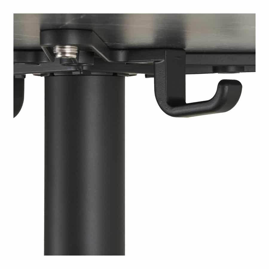 Cafébord Marmorlook Guldkant Sort Aluminium Stel
