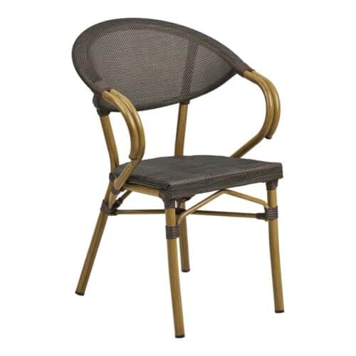 Calda Spisebordsstol Mørkebrun Bambuslook Ben L60Xb57Xh83Cm