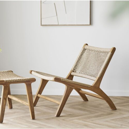 Derby Loungesæt Stol Skammel Teak Pe