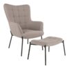 Glasgow Loungestol Fodskammel Sæt Stone L79Xb70Xh98Cm