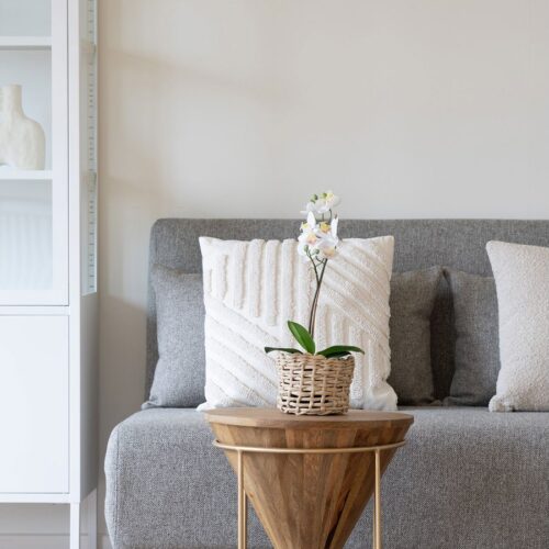 Hapur Sofabord Mangotræ Messingben Ø40Xh43 Cm