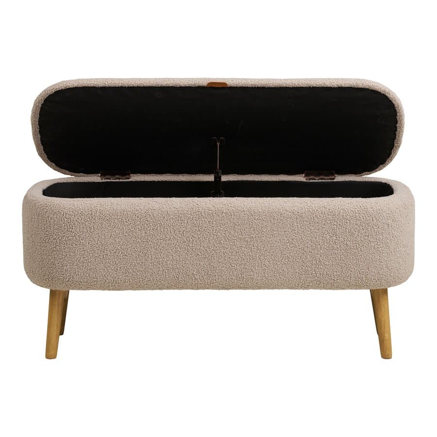 Harlow Bænk Opbevaring Beige Bouclé L95Xb37Xh45Cm