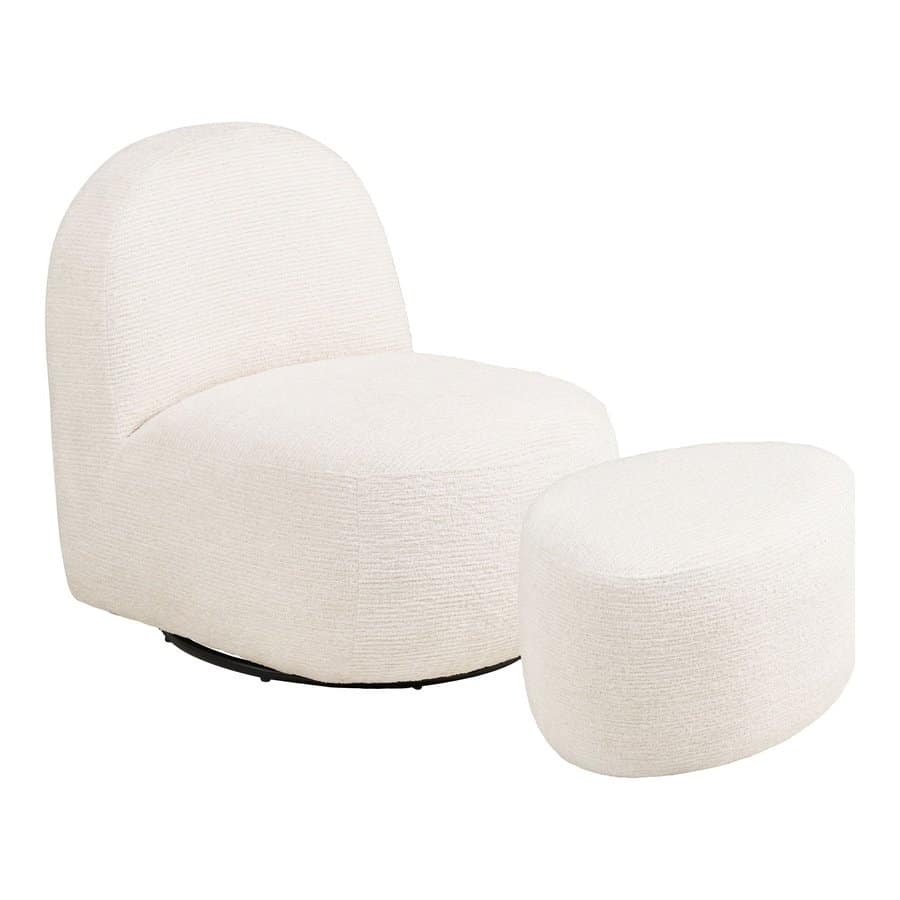 Milo Loungesæt Loungestol Puf Off White