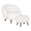 Savona Loungesæt Loungestol Puf Hvid L80Xb76Xh68Cm