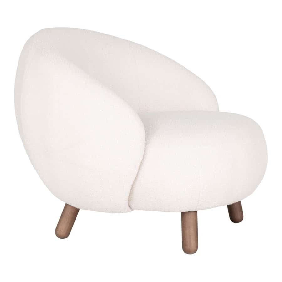 Savona Loungesæt Loungestol Puf Hvid L80Xb76Xh68Cm