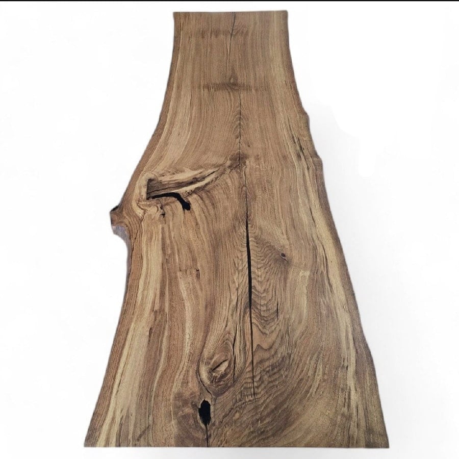 Brønderslev Snedker Spisebord i Naturolieret Massiv Egetræ fra Unique Handmade Furniture | B-100cm x L-120-500cm. | 1 Stor Planke med Epoxy & mulig Butterfly Finish | Vælg Lige:Naturlig:Rustik Kant 4