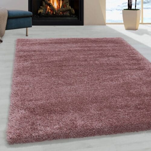 Louisa Ensfarvet Gulvtæppe i Lyserød fra Rugs by Uniquebeds Home & Living | Flere Størrelser i Firkantet & Rund