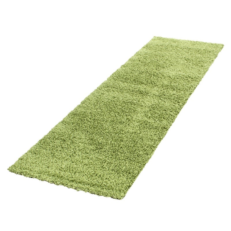 Luna Ensfarvet Fluffy Gulvtæppe i Grøn fra Rugs by Uniquebeds Home & Living | Flere Størrelser i Firkantet & Rund 5