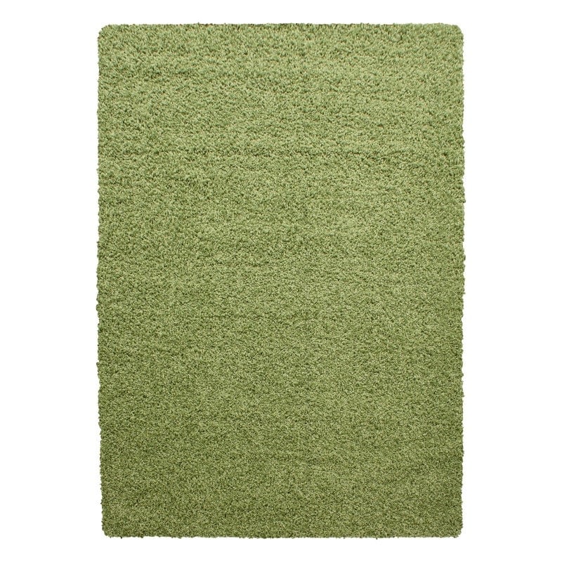 Luna Ensfarvet Fluffy Gulvtæppe i Grøn fra Rugs by Uniquebeds Home & Living | Flere Størrelser i Firkantet & Rund