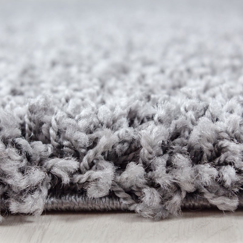 Luna Ensfarvet Fluffy Gulvtæppe i Lys Grå fra Rugs by Uniquebeds Home & Living | Flere Størrelser i Firkantet & Rund 2