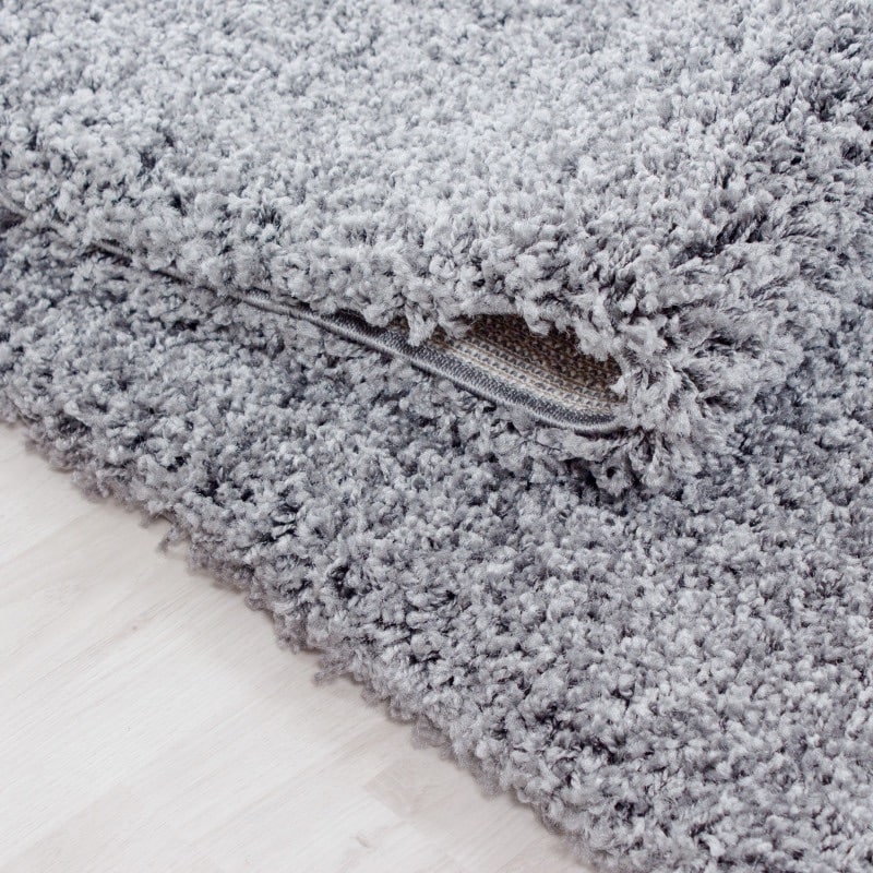 Luna Ensfarvet Fluffy Gulvtæppe i Lys Grå fra Rugs by Uniquebeds Home & Living | Flere Størrelser i Firkantet & Rund 3