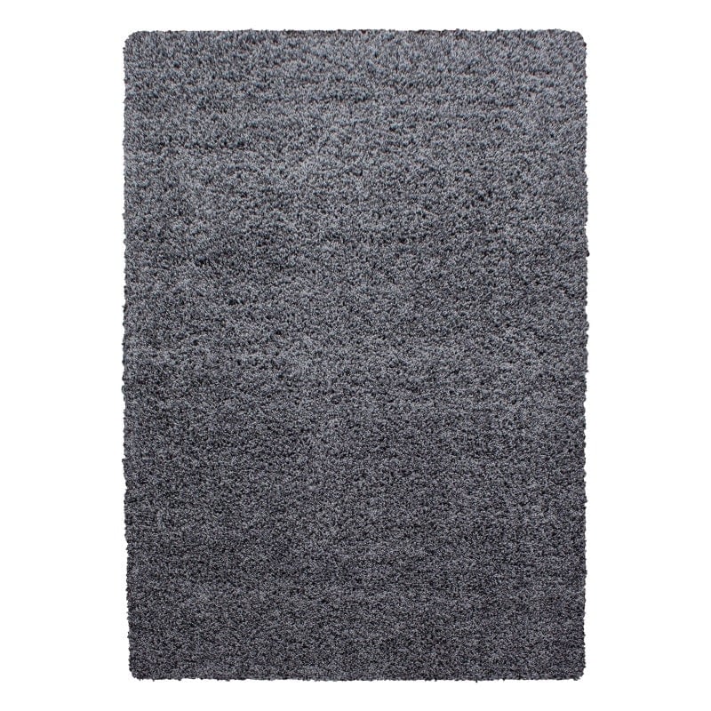 Luna Ensfarvet Fluffy Gulvtæppe i Mørk Grå fra Rugs by Uniquebeds Home & Living | Flere Størrelser i Firkantet & Rund