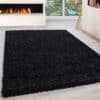 Luna Ensfarvet Fluffy Gulvtæppe i Sort fra Rugs by Uniquebeds Home & Living | Flere Størrelser i Firkantet & Rund 1