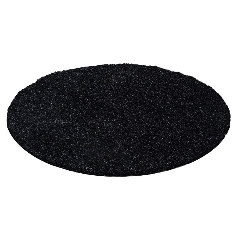 Luna Ensfarvet Fluffy Gulvtæppe i Sort fra Rugs by Uniquebeds Home & Living | Flere Størrelser i Firkantet & Rund 4