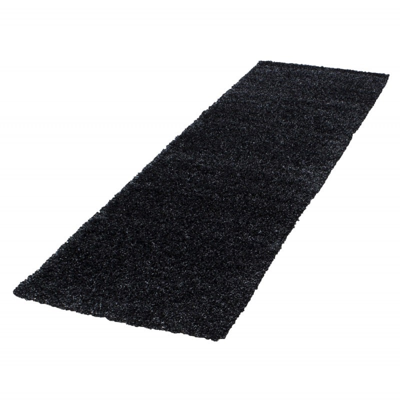 Luna Ensfarvet Fluffy Gulvtæppe i Sort fra Rugs by Uniquebeds Home & Living | Flere Størrelser i Firkantet & Rund 5