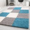 Nora Fluffy Ternet Gulvtæppe i Turkis fra Rugs by Uniquebeds Home & Living | Flere Størrelser 1