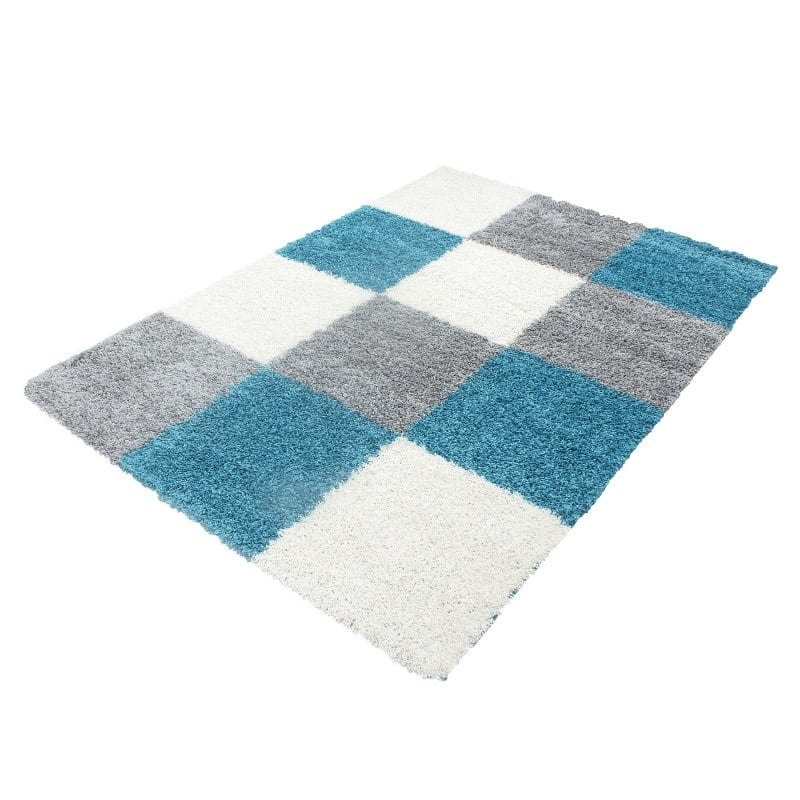 Nora Fluffy Ternet Gulvtæppe i Turkis fra Rugs by Uniquebeds Home & Living | Flere Størrelser 2