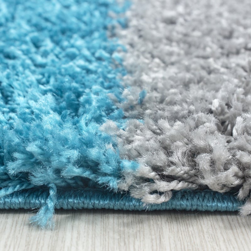 Nora Fluffy Ternet Gulvtæppe i Turkis fra Rugs by Uniquebeds Home & Living | Flere Størrelser 3