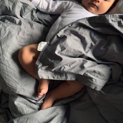 Percale Baby / Junior Sengesæt i 100% Bomuld TC200 fra Omhu | Lys Grå | 100x140 cm - OUTLET