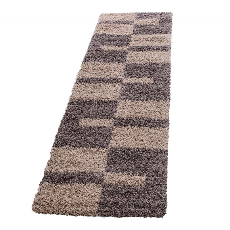 Riley Gulvtæppe i Taupe med Mønster af Blokke & Striber fra Rugs by Uniquebeds Home & Living | Flere Størrelser i Firkantet & Rund 6