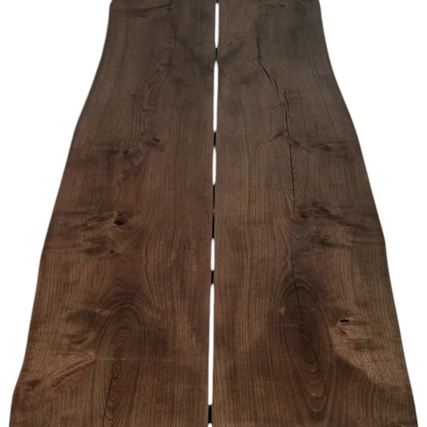 Snedker Spisebord i Massiv Valnød | B-100cm x L-120-500cm. | 2 Hel Planker med Mellemrum, Lige:Naturlig:Rustik Kant med Epoxy & mulig Butterfly Finish | Cirka 6 Centimeter Tyk 1