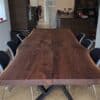 Snedker Spisebord i Massiv Valnød | B-100cm x L-120-500cm. | 2 Hel Planker med Mellemrum, Lige:Naturlig:Rustik Kant med Epoxy & mulig Butterfly Finish | Cirka 6 Centimeter Tyk