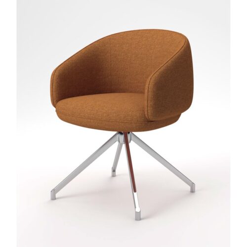 Aalborg Spisebordsstol Armlæn Camel Stof B59Xh81Xd56Cm