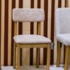 Baghdad Spisebordsstol Sandfarvet Polyester Natur Egetræ