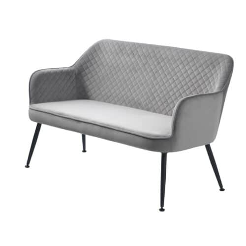 Bangkok Loungesofa Grå Velvetstof Sort Stålstel