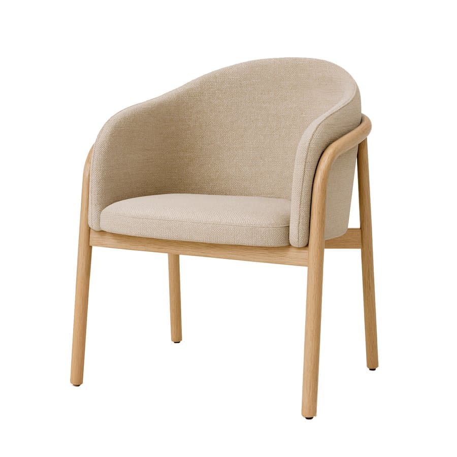 Bautzen Spisebordsstol Polyester Egetræ B63Xh81Xd60Cm