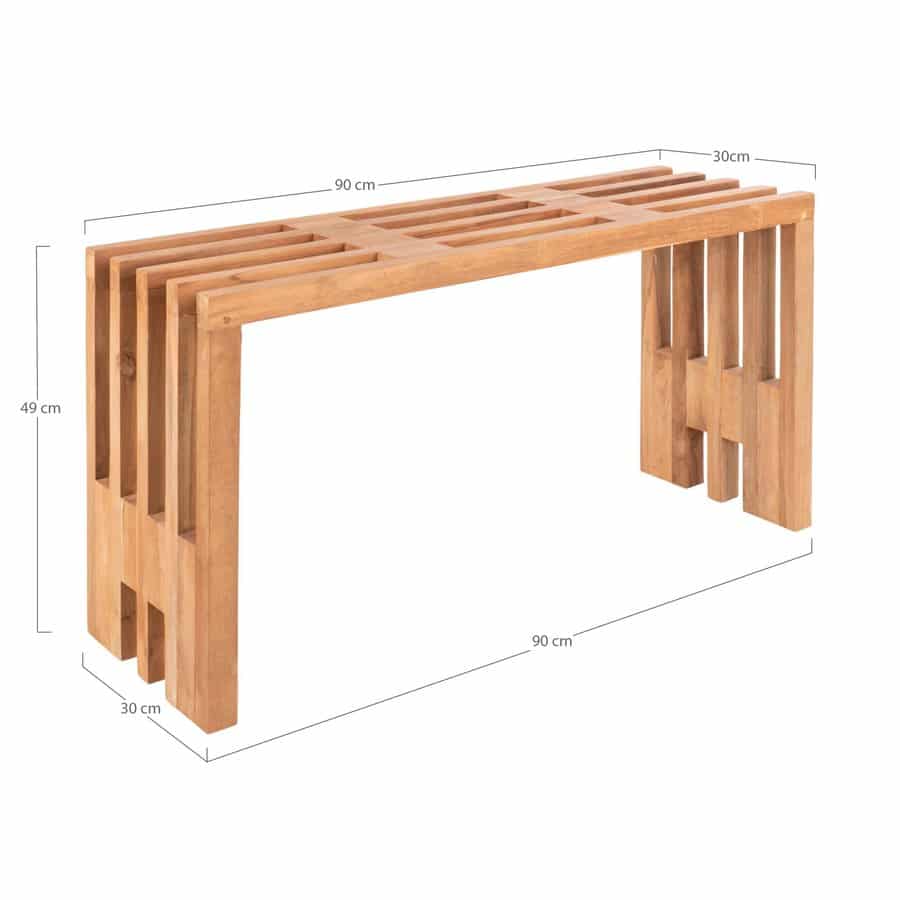 Benidorm Bænk Genbrugsteaktræ L90Xb30Xh49Cm