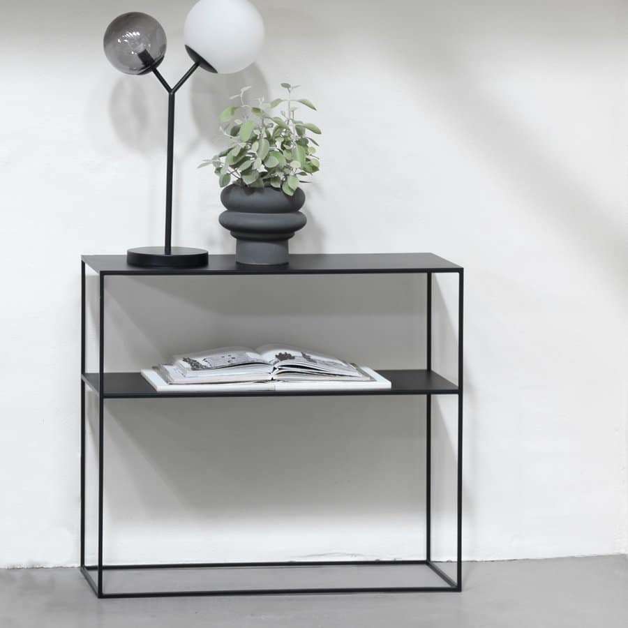 Bergisch Gladbach Konsolbord Sort Metal B90Xh80Xd35Cm