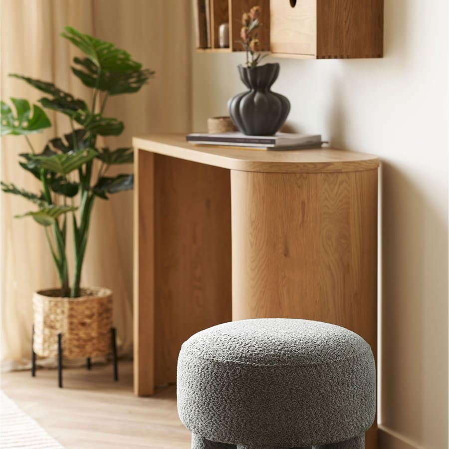 Canberra Puf Koksgrå Polyester Ø43Xh43Cm