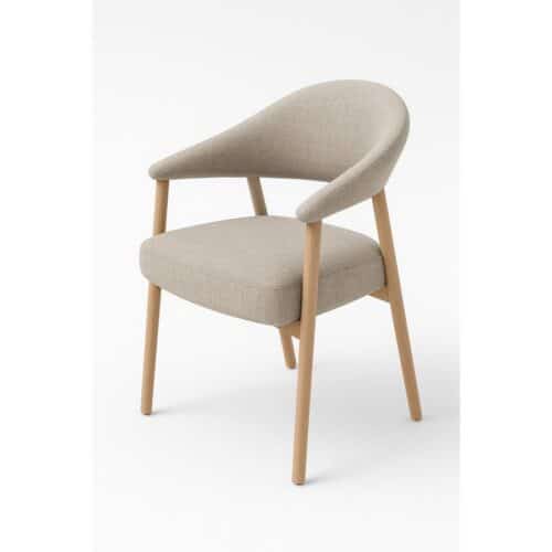 Durban Spisebordsstol Sandfarvet Polyester Egetræ B63Xh81Xd60Cm