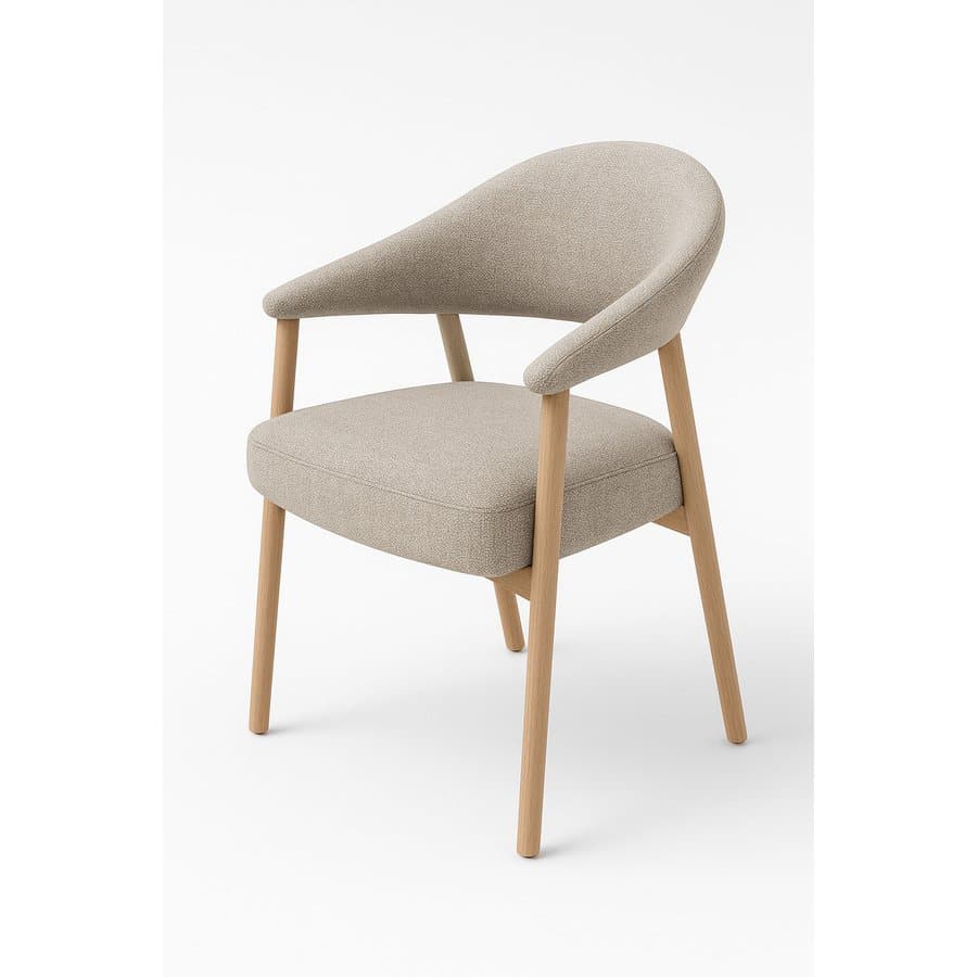 Durban Spisebordsstol Sandfarvet Polyester Egetræ B63Xh81Xd60Cm