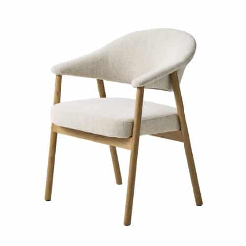 Durban Spisebordsstol Armlæn Polyester Egetræ B63Xd63Xh81Cm
