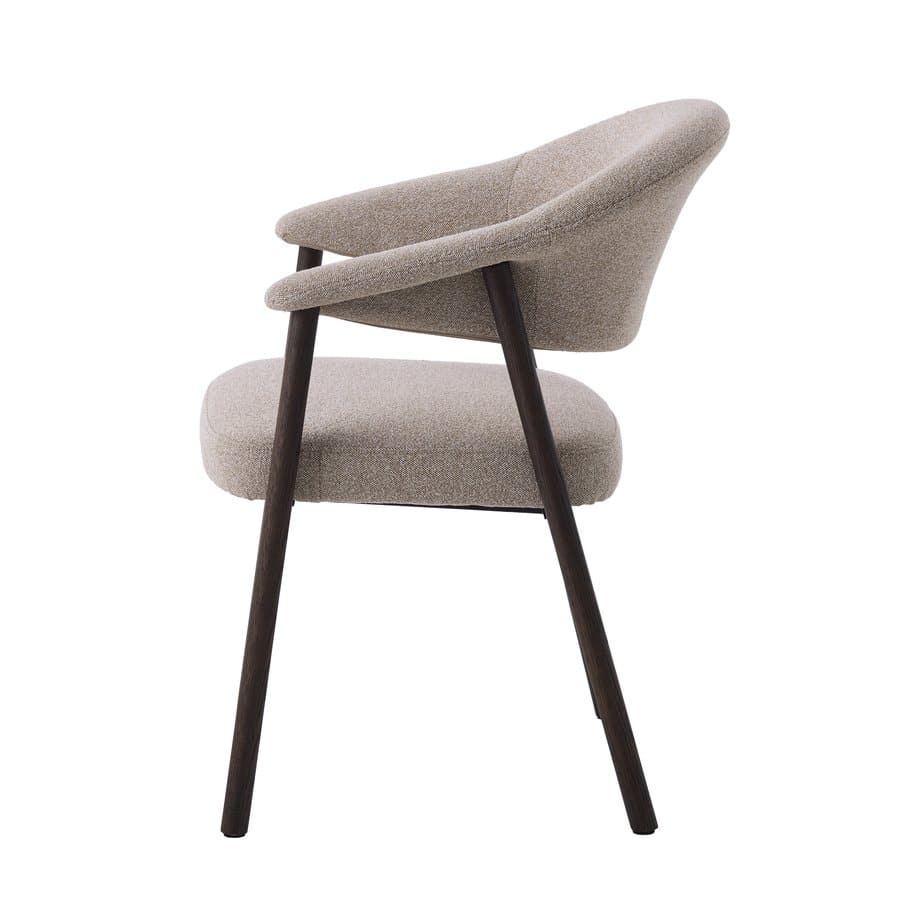 Durban Spisebordsstol Armlæn Sandfarvet Polyester Espresso