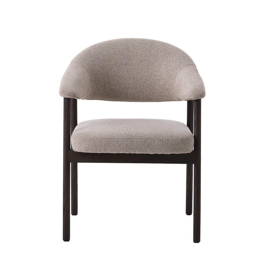 Durban Spisebordsstol Armlæn Sandfarvet Polyester Espresso