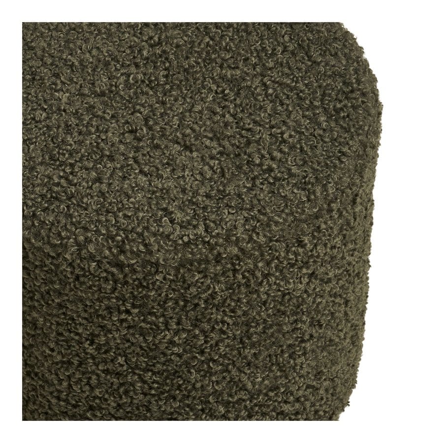 Ejby Puf Grøn Teddystof Ø34Xh36 Cm