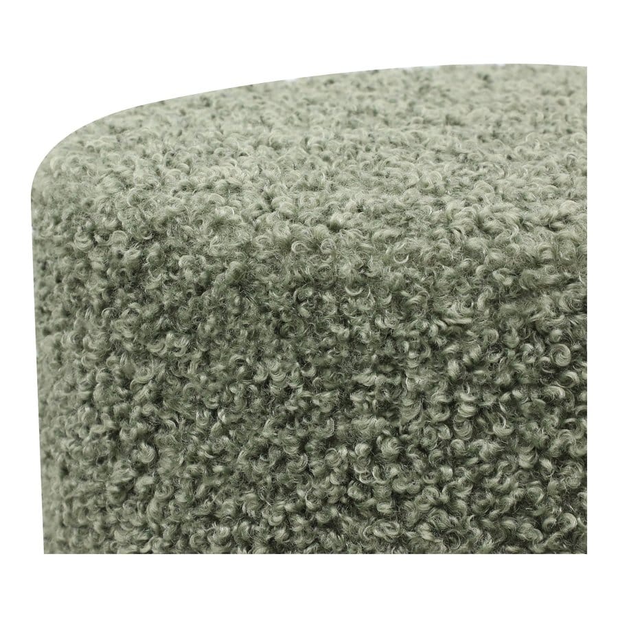 Ejby Puf Grøn Teddystof Ø34Xh36 Cm