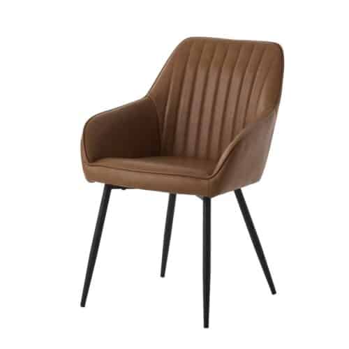 Fürth Armchair Spisebordsstol Cognac Pu Sort