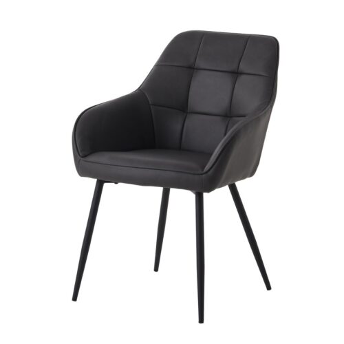 Fürth Armchair Spisebordsstol Mørkegrå Pu Stål