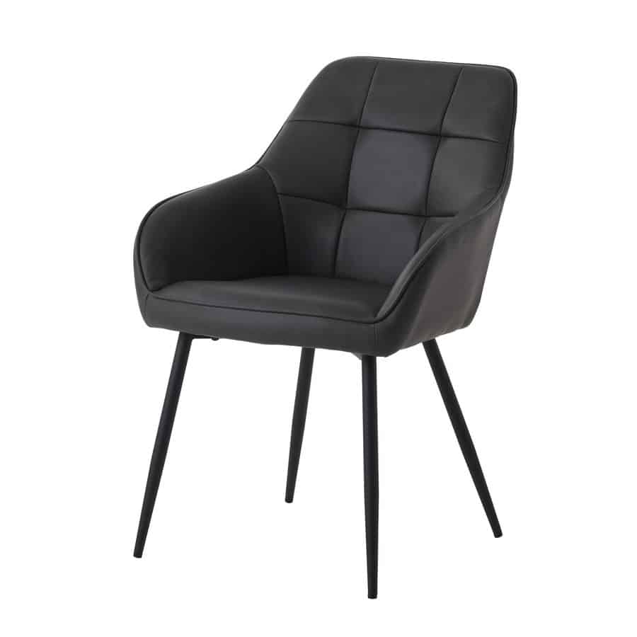 Fürth Armchair Spisebordsstol Mørkegrå Pu Stål