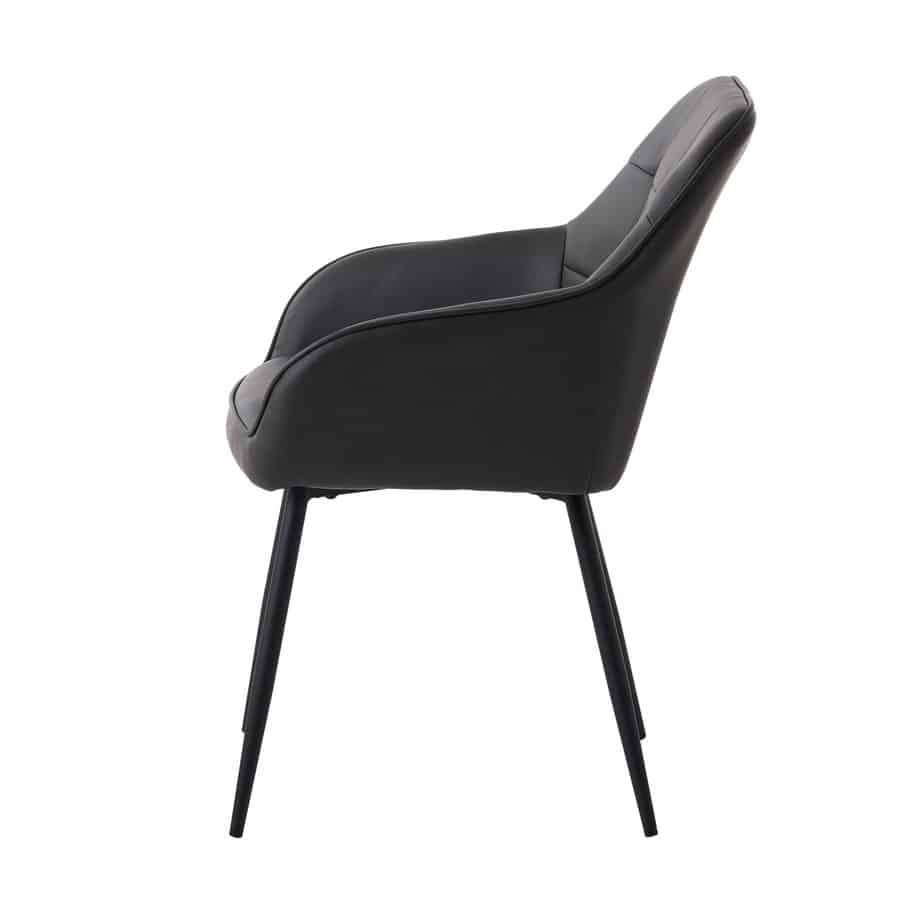 Fürth Armchair Spisebordsstol Mørkegrå Pu Stål
