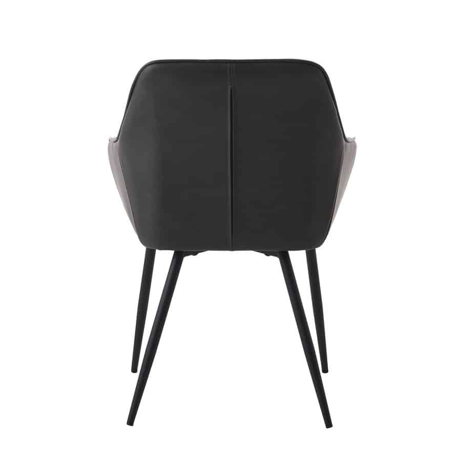 Fürth Armchair Spisebordsstol Mørkegrå Pu Stål