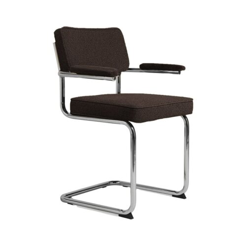 Fulda Spisebordsstol Armlæn Mørkebrun Polyester B58Xh84