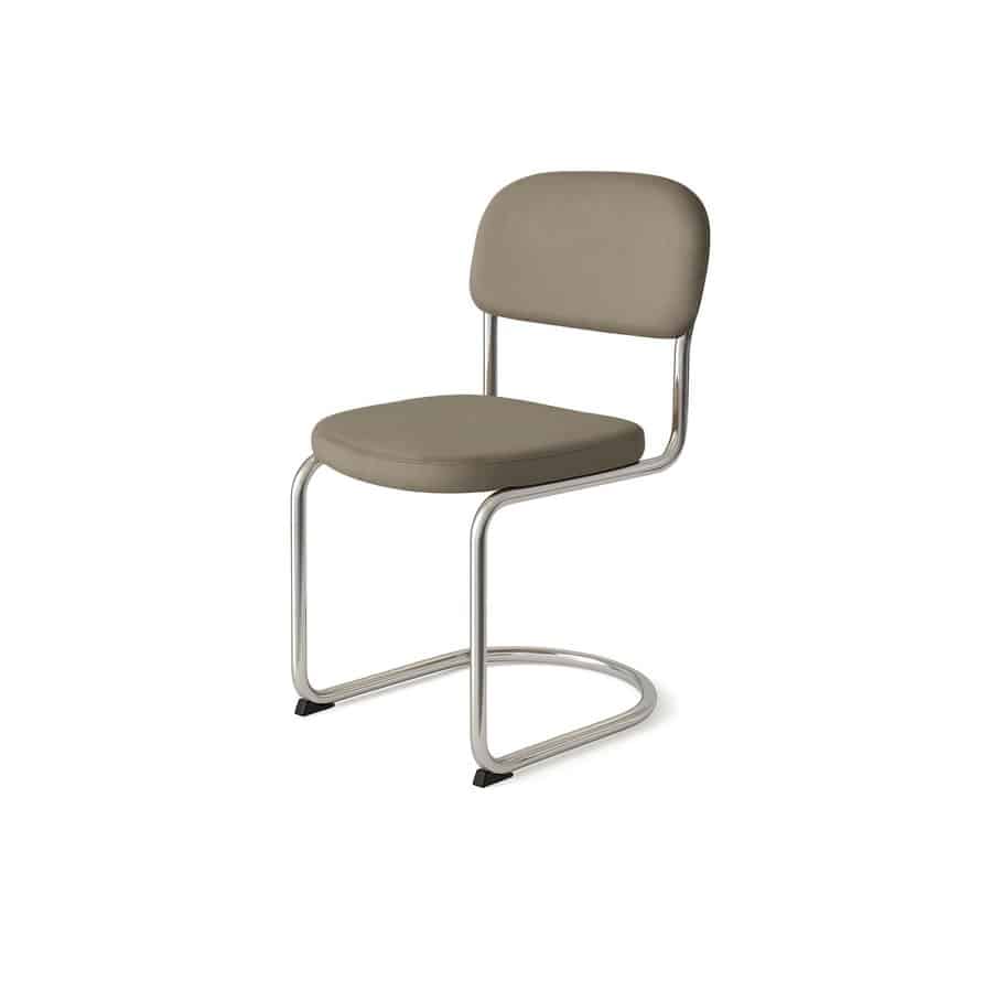 Gera Spisebordsstol Taupe Stof Krom Ben