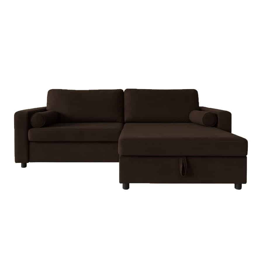 Greifswald Sovesofa Chokoladebrun Velour B216Xh85Xd155Cm