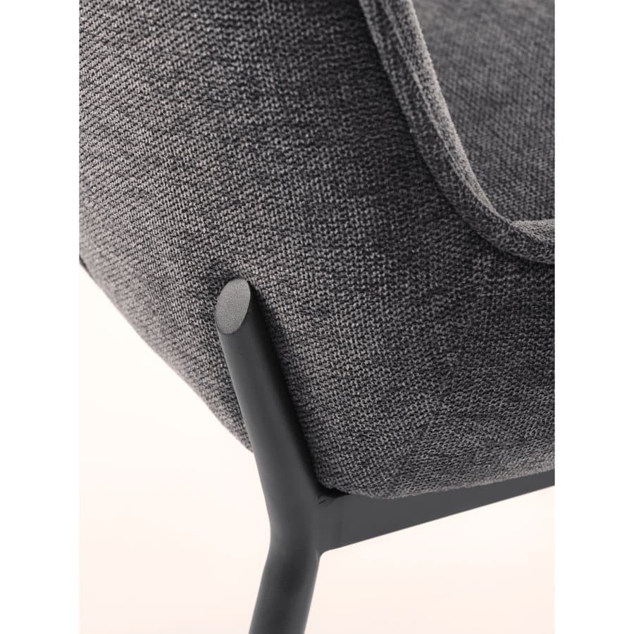 Hangzhou Spisebordsstol Armlæn Mørkegrå Stof B58Xh84Xd59Cm