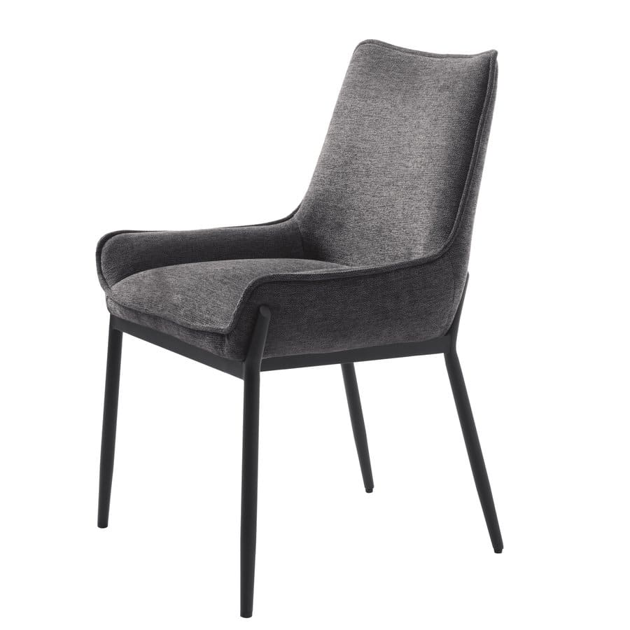 Hangzhou Spisebordsstol Armlæn Mørkegrå Stof B58Xh84Xd59Cm